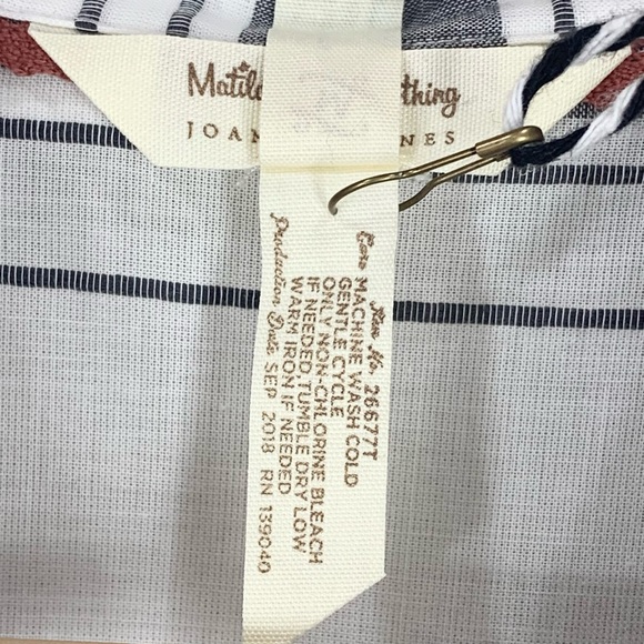 Matilda Jane+Joanna‎ Gaines~NWT~Long Sleeve Striped Button Down Tunic Top~Sz M - Picture 12 of 13